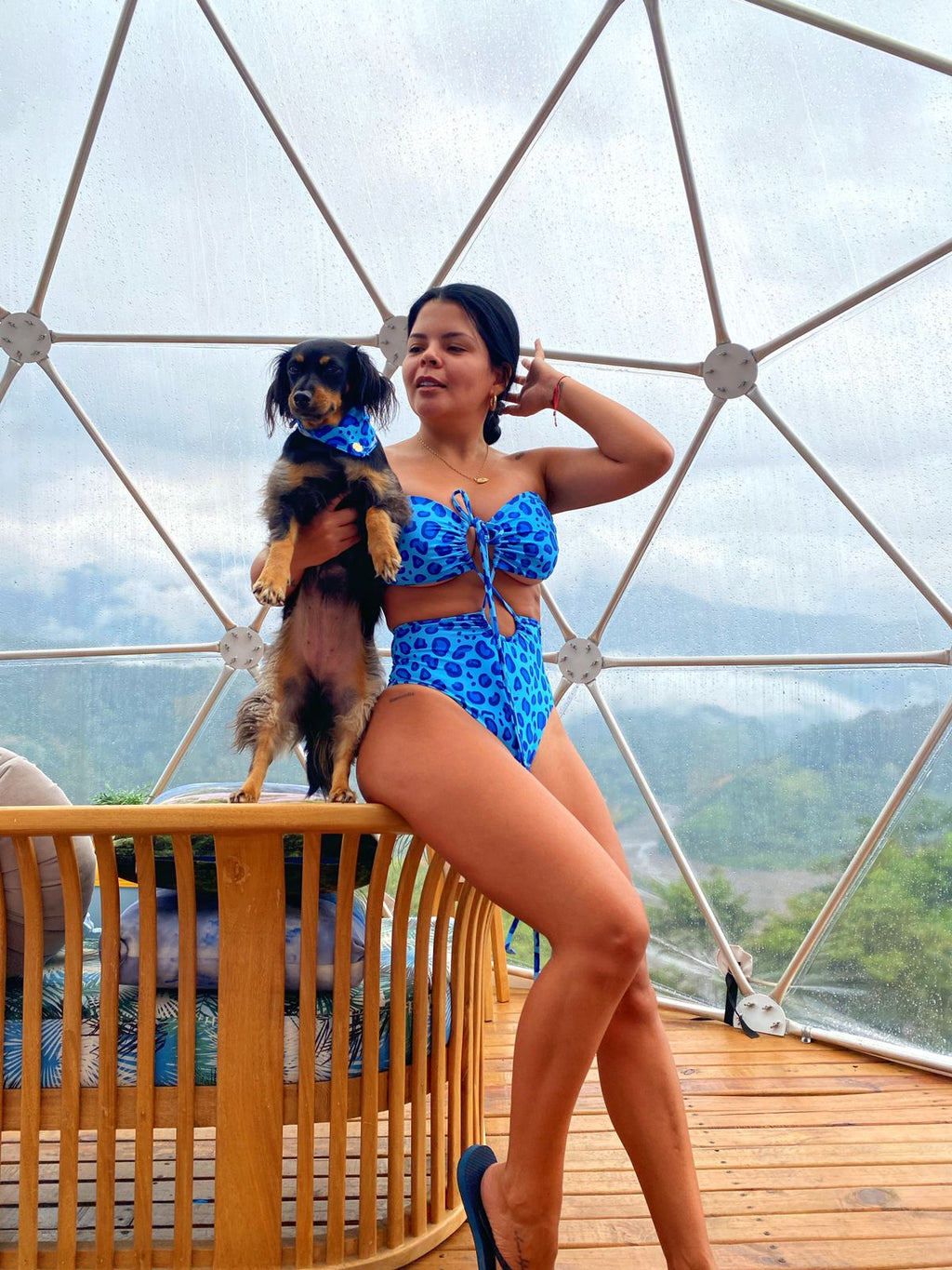 Blue Leopard Trikini